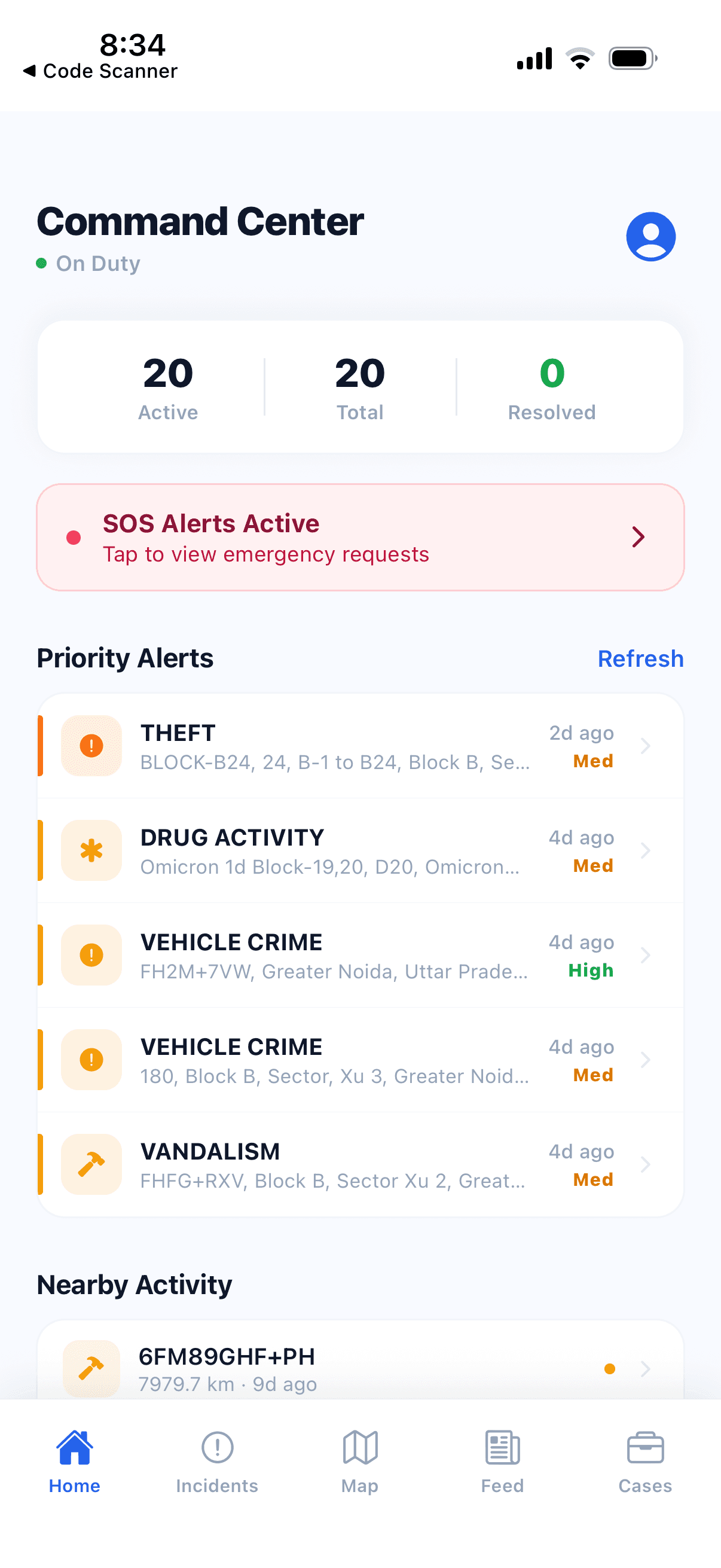CrimeBook app screenshot 1