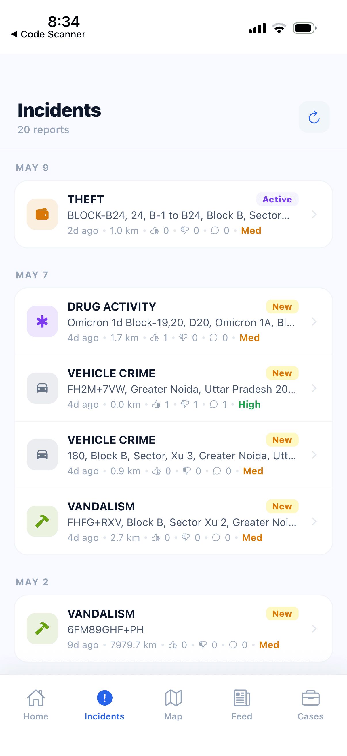 CrimeBook app screen 3