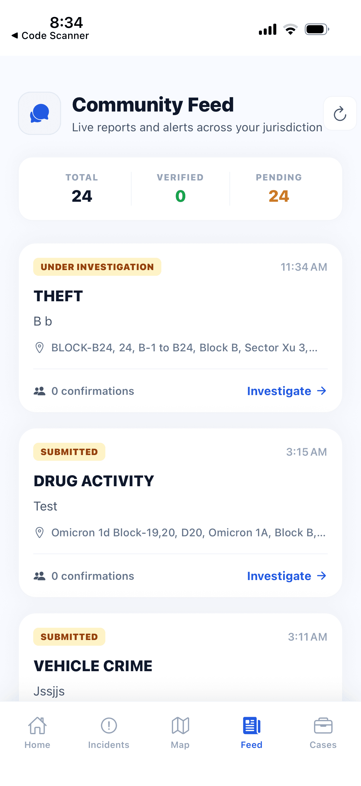 CrimeBook app screen 5